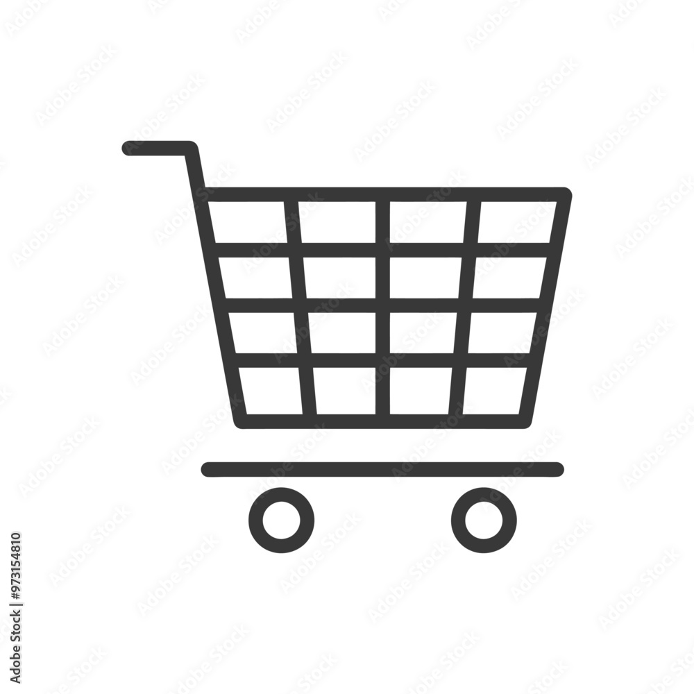 A Simple Line Drawing of a Shopping Cart A Simple Line Drawing of a Shopping Cart