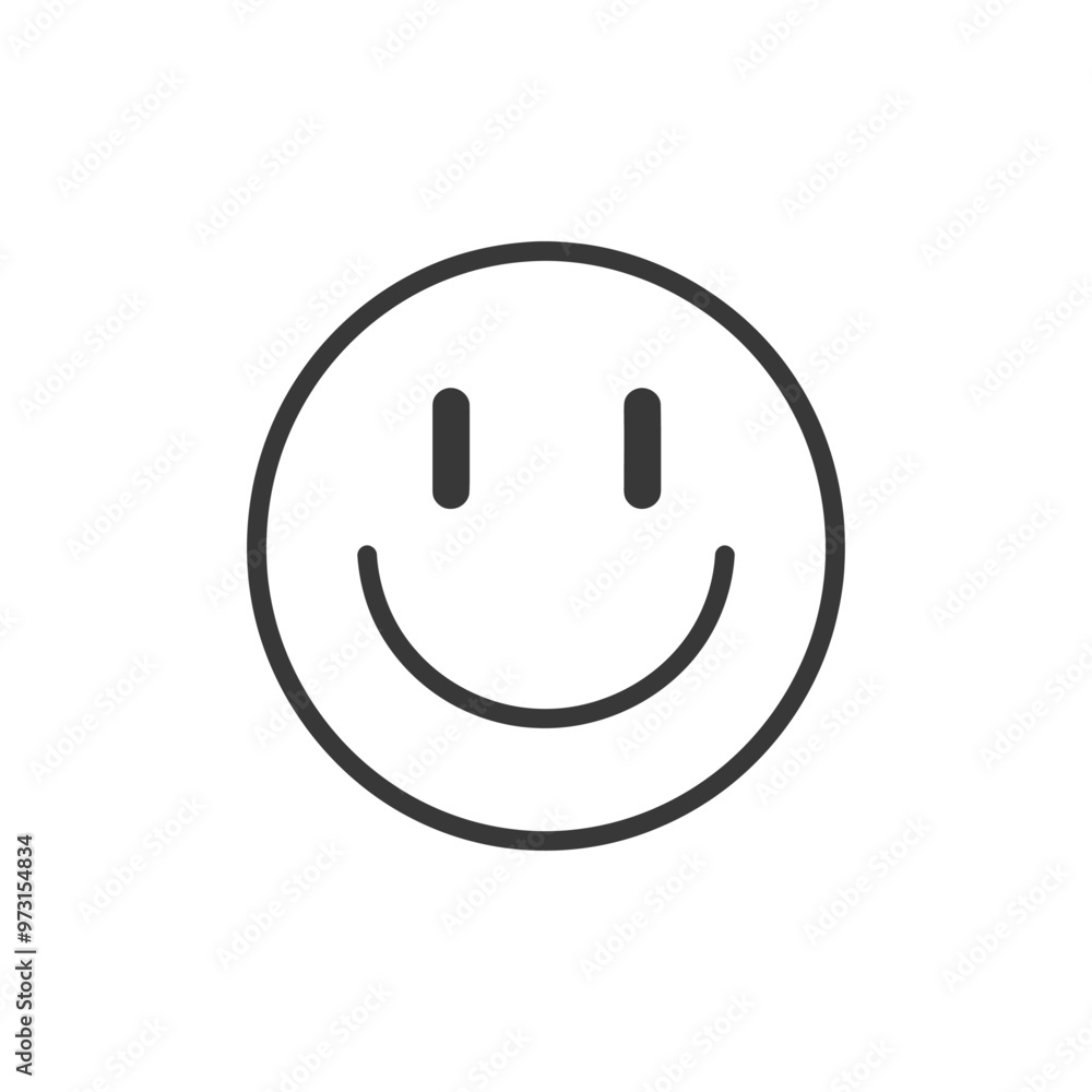 A simple line drawing of a smiley face A simple line drawing of a smiley face