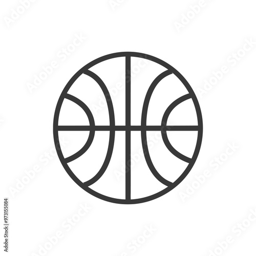 A simple outline drawing of a basketball