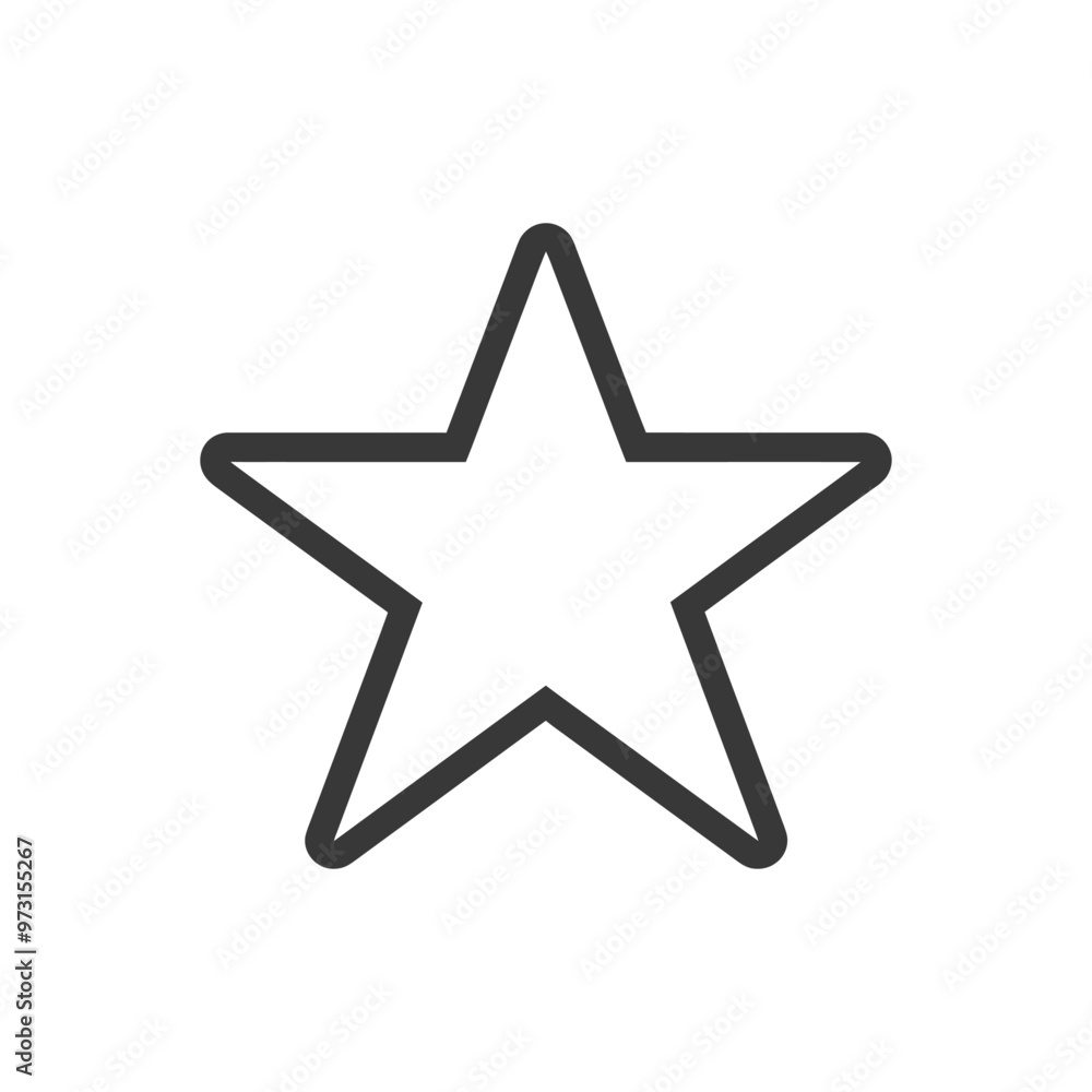 A Single Black Outline of a Five Pointed Star A Single Black Outline of a Five Pointed Star
