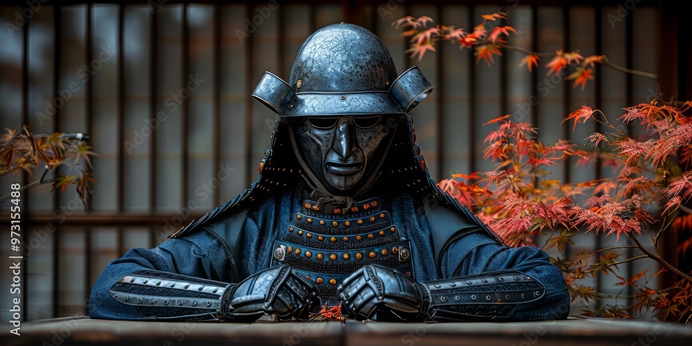 Samurai in Full Armor, Gaze Focused Samurai in Full Armor, Gaze Focused