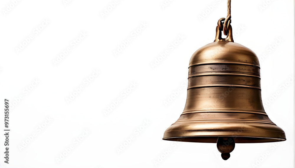 golden bell on white background golden bell on white background