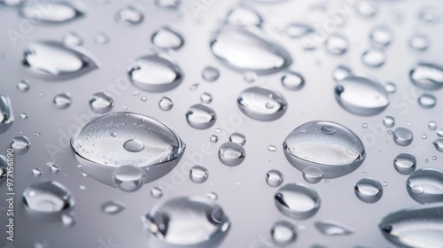Wallpaper Mural Transparent water drops representing moisturizing effect on skin Close-up photo with clean background Torontodigital.ca