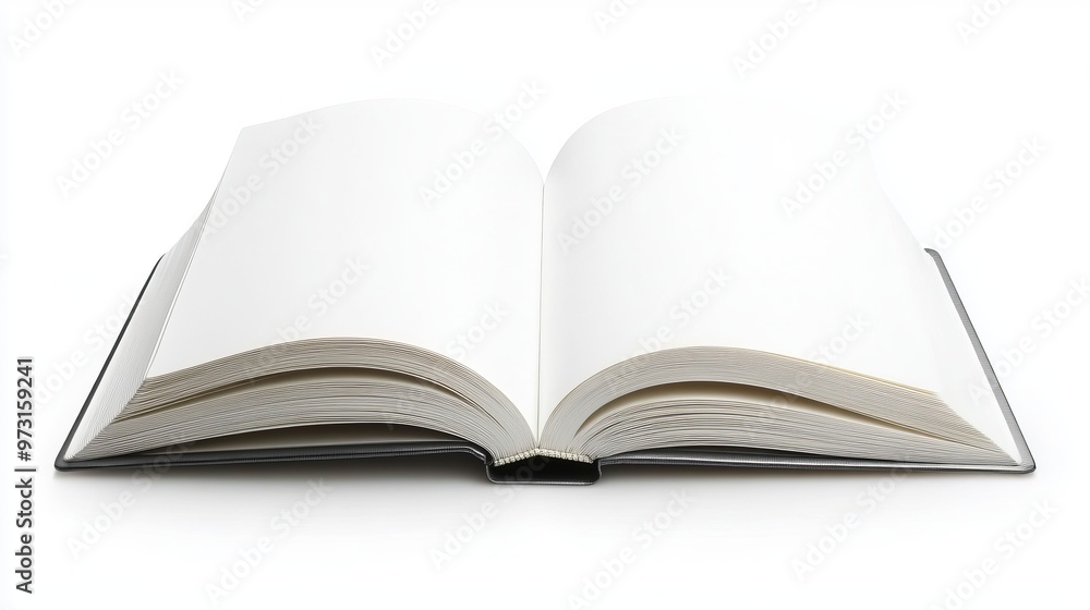 Open book, blank white pages, Open book, blank white pages,