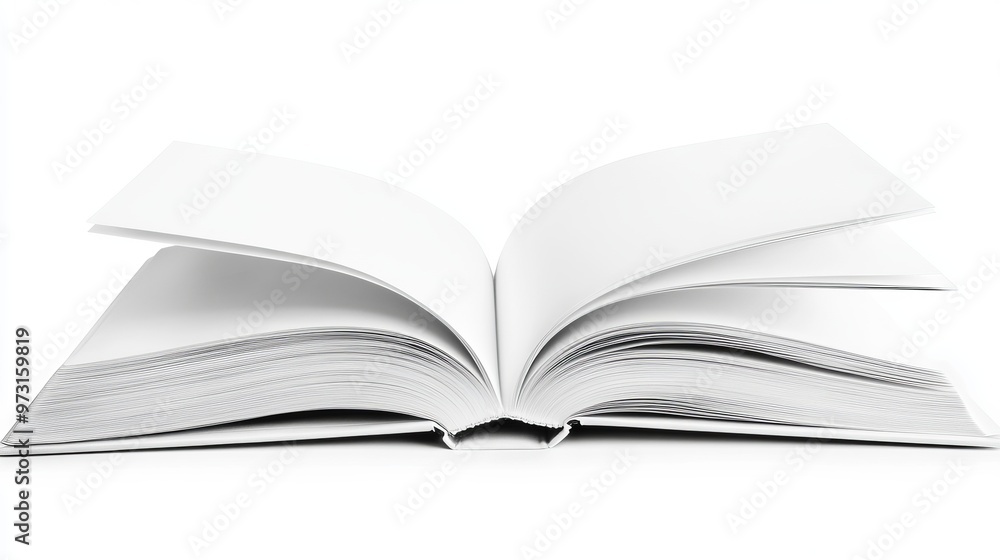Open book, blank white pages, Open book, blank white pages,