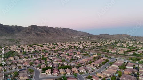 Aerial of Phoenix, Arizona Neighborhood and South Mountain photo