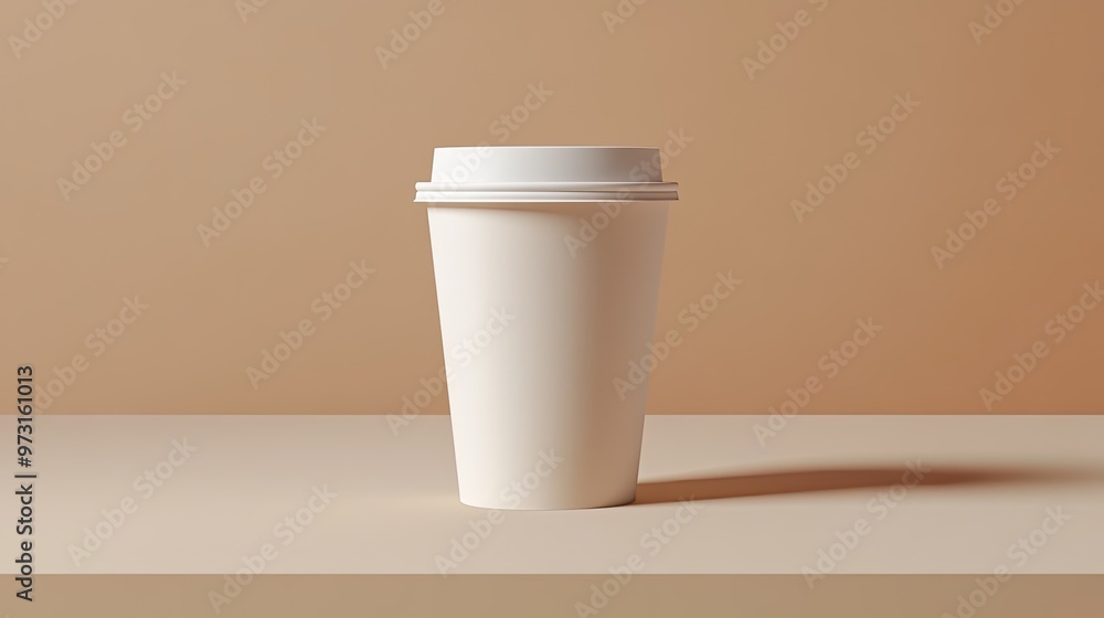 An aesthetically pleasing coffee cup packaging mockup, unbranded with no text or logos, ideal for showcasing a clean, minimalist product design in a modern style. An aesthetically pleasing coffee cup packaging mockup, unbranded with no text or logos, ideal for showcasing a clean, minimalist product design in a modern style.