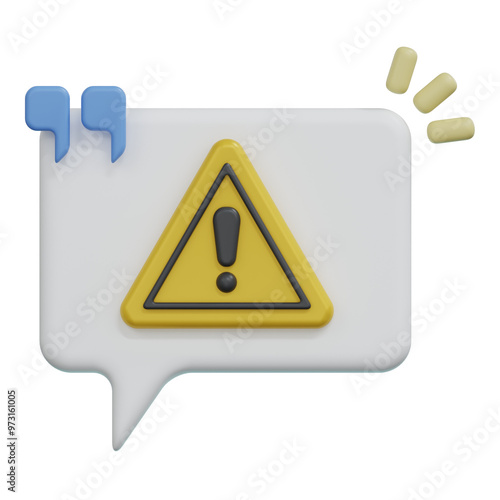 speech bubble interruption 3d render illustration