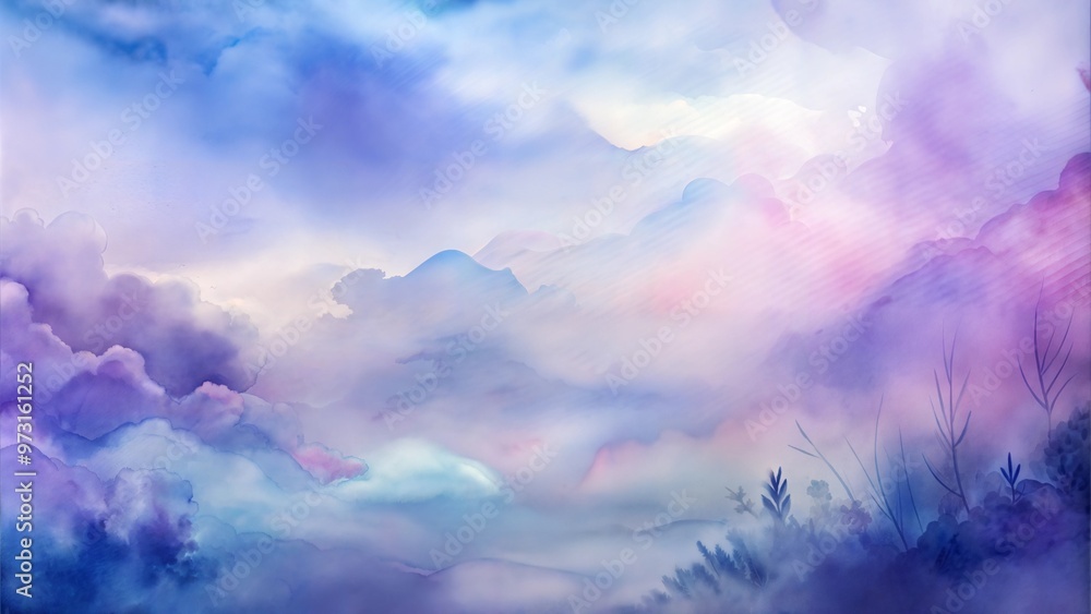 Watercolor background with soft strokes of blue and lavender Watercolor background with soft strokes of blue and lavender
