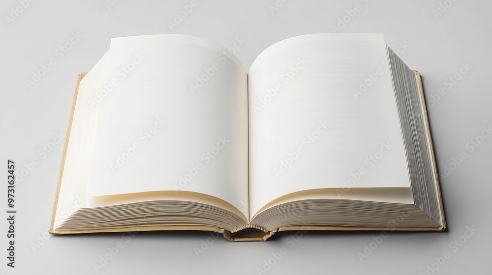 Open book, blank white pages, Open book, blank white pages,