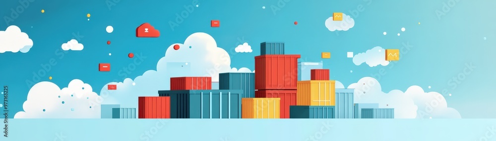 Container deployment on cloud, Scaling immersive experiences, colorful ...