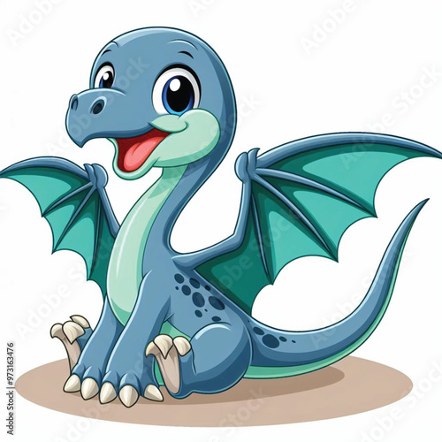 Cute Pterodactyl Vector Cartoon illustration