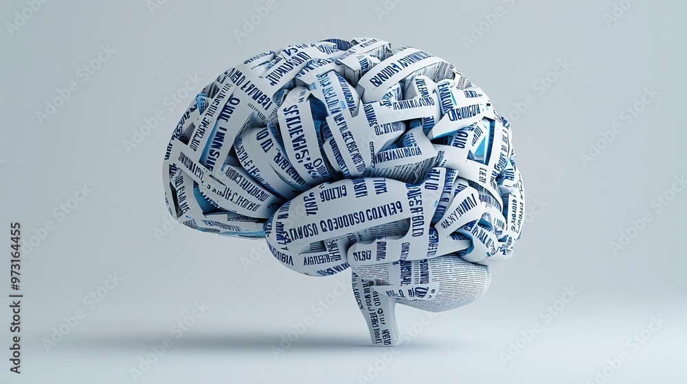Abstract brain made of arrows representing communication and information flow. Abstract brain made of arrows representing communication and information flow.