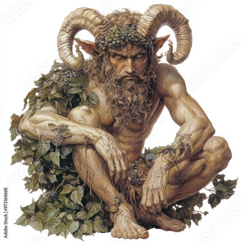 satyr clip art isolated on white background