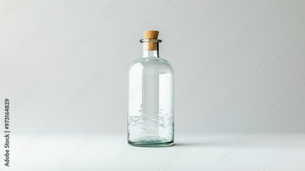 Glass Bottle with Cork Stopper. Glass Bottle with Cork Stopper.