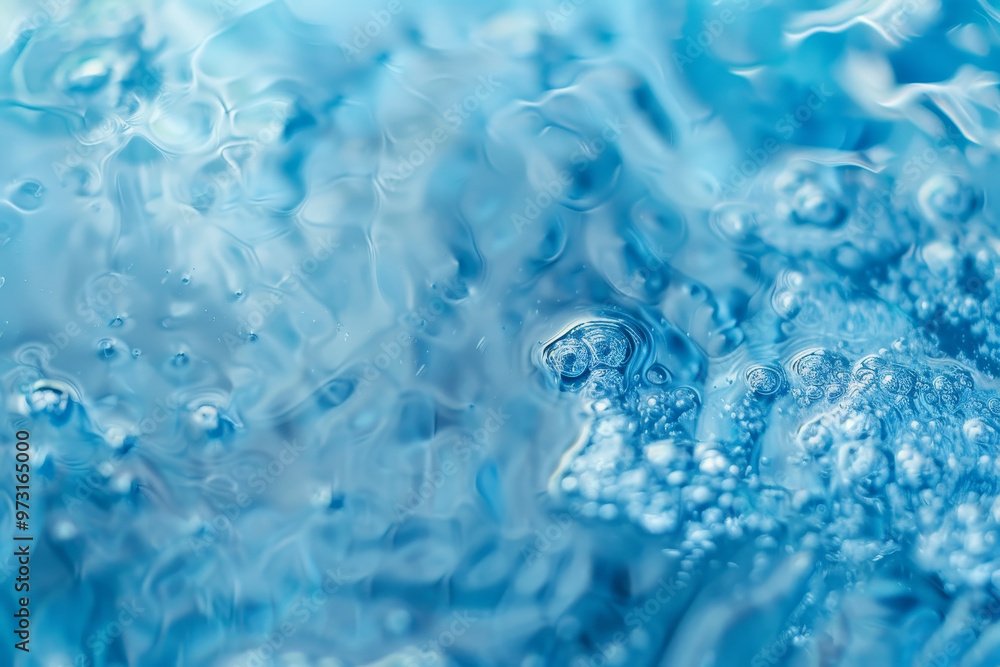 The water is blue and has a lot of bubbles The water is blue and has a lot of bubbles