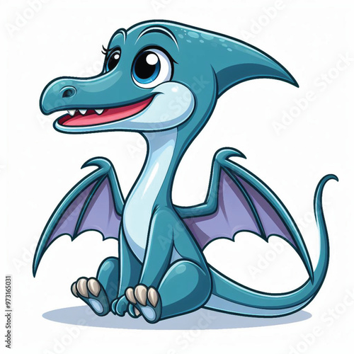 Cute Pterodactyl Vector Cartoon illustration