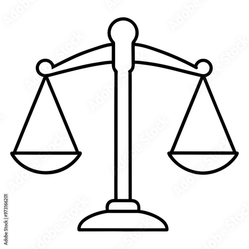 Justice law on white background