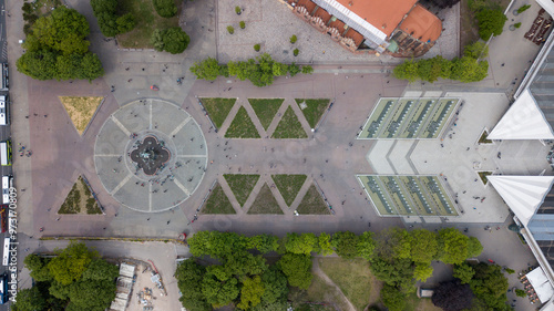 Photography Aerial view of Alexanderplatz in Berlin, Germany.