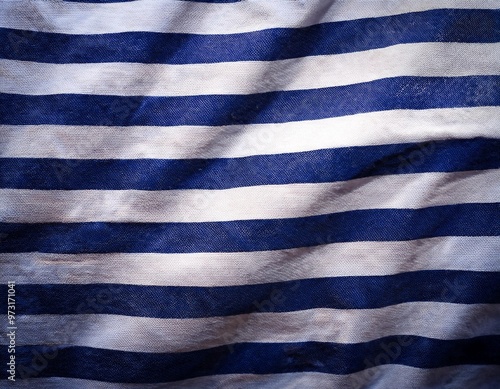 Navy and white nautical striped background with depth of field for a classic maritime style