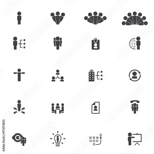 Universal business management and human resources icon set. Universal icons for web and mobile. Vector.	