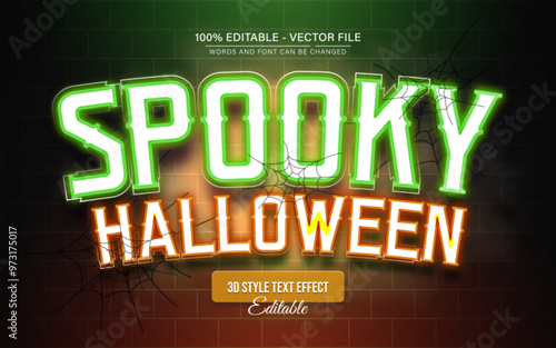 Spooky halloween light text effect editable