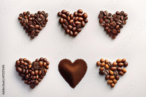 Serie de corazones de Café