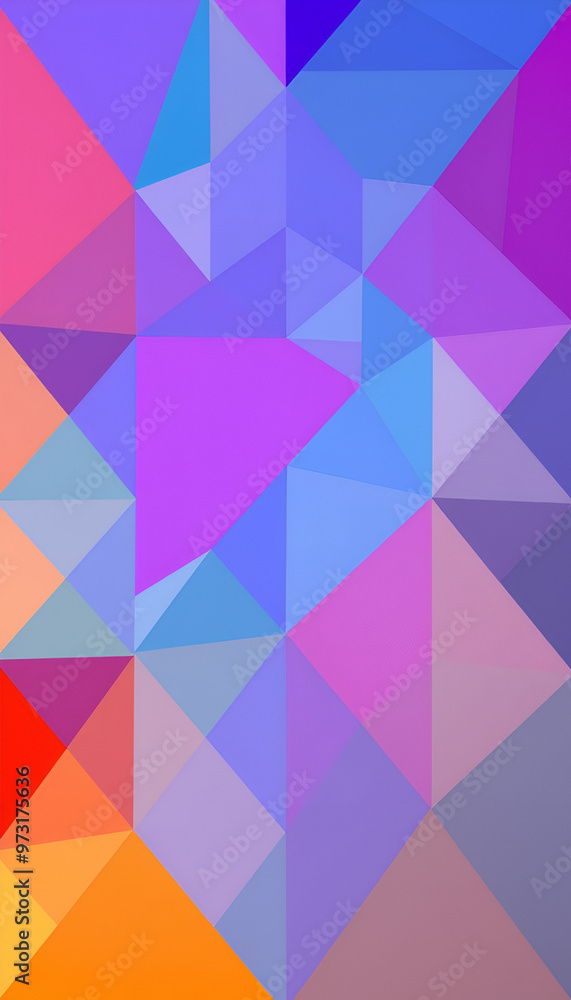Fototapeta premium A pastel polygonal abstract design with soft hues, ideal for a soothing and modern phone wallpaper.