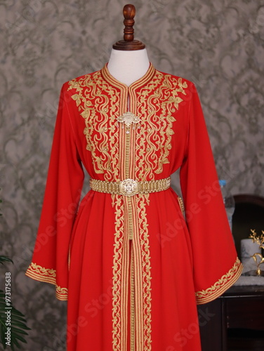 Elegant Red Moroccan Caftan