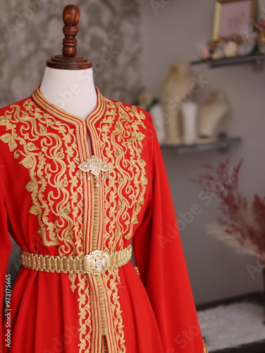 Elegant Red Moroccan Caftan