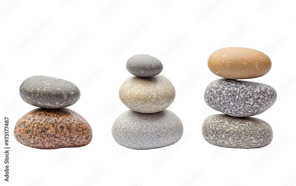 Artistic arrangement of stacked stone isolated on white or transparent background Artistic arrangement of stacked stone isolated on white or transparent background
