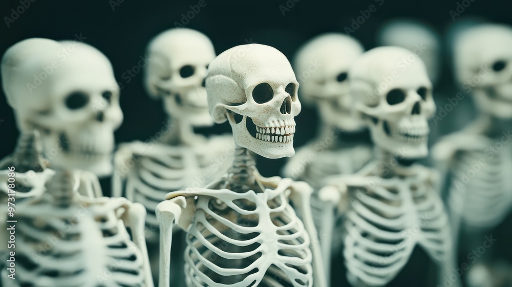 Group of skeletons people in helloween time Group of skeletons people in helloween time