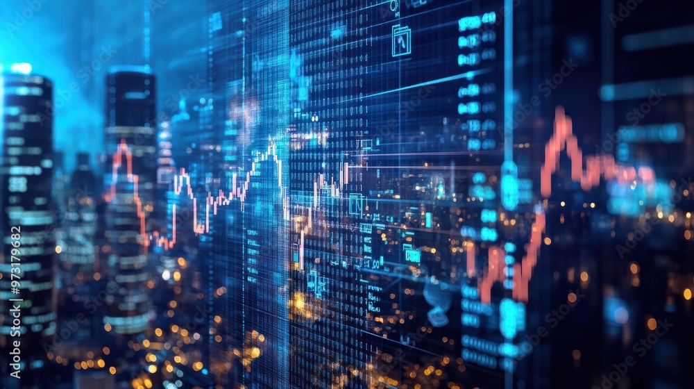 Obraz premium Illustrate the impact of global finance trends, where international markets and economies converge
