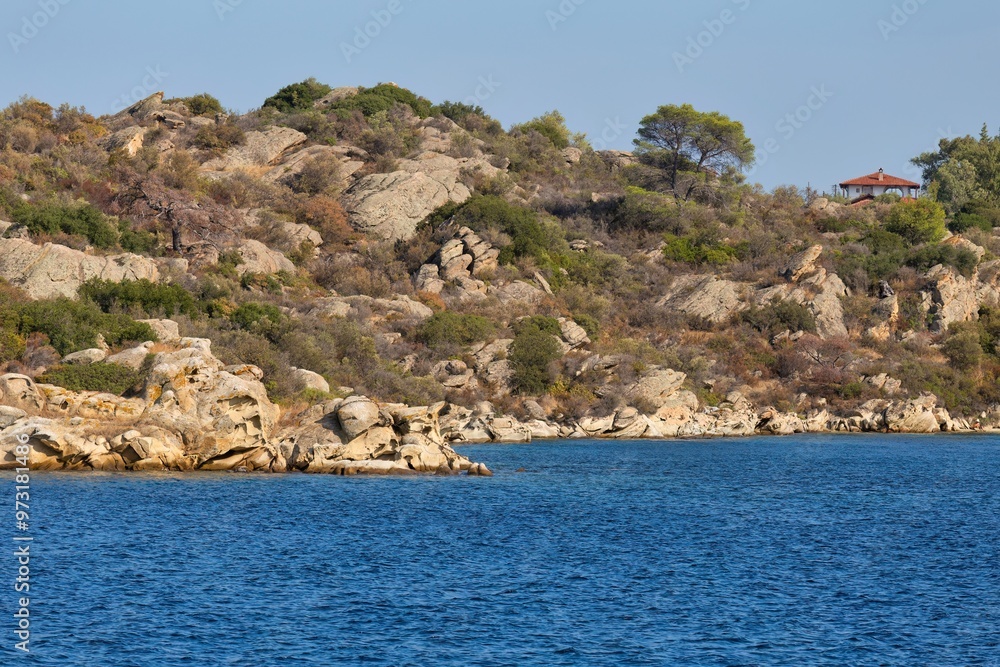 view of the coast of island on the Sithonia peninsula - Greece view of the coast of island on the Sithonia peninsula - Greece