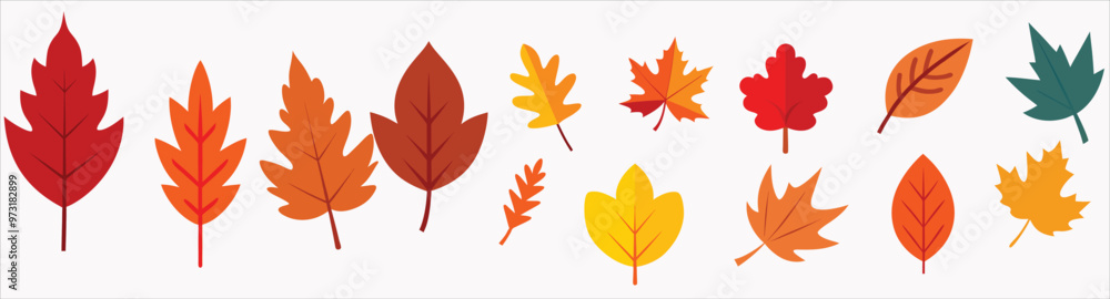 Set of colorful autumn leaves isolated Set of colorful autumn leaves isolated