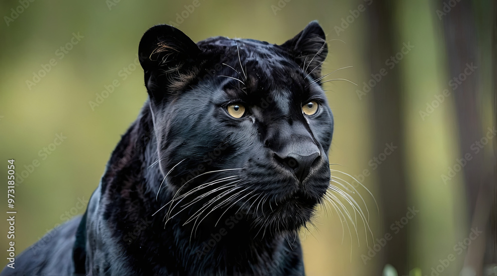 a black panther waiting to attack a black panther waiting to attack
