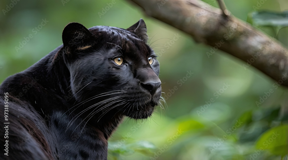 a black panther waiting to attack a black panther waiting to attack