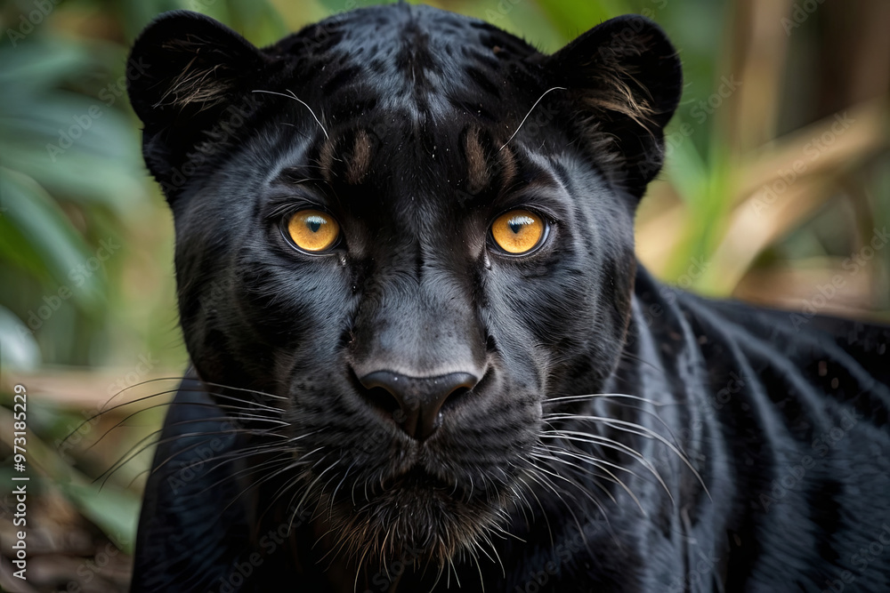 a black panther waiting to attack a black panther waiting to attack