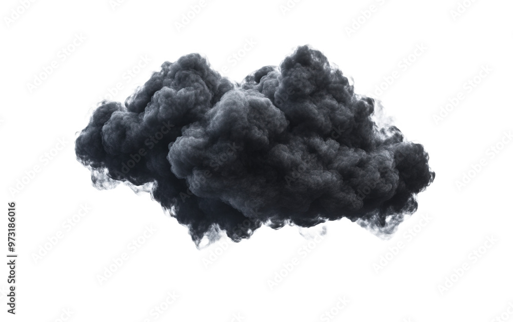 Black cloud isolated on white or transparent background