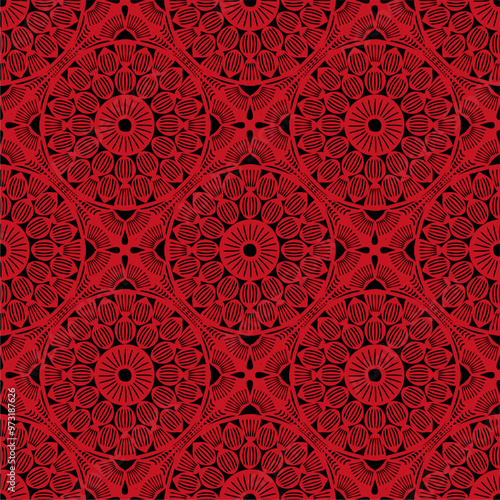 Pattern with crochet granny square wallpaper handmade decorative art design print 