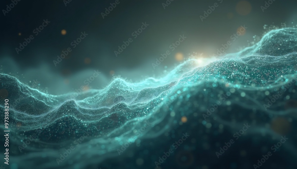 Naklejka premium Vibrant cosmic field with shimmering light patterns