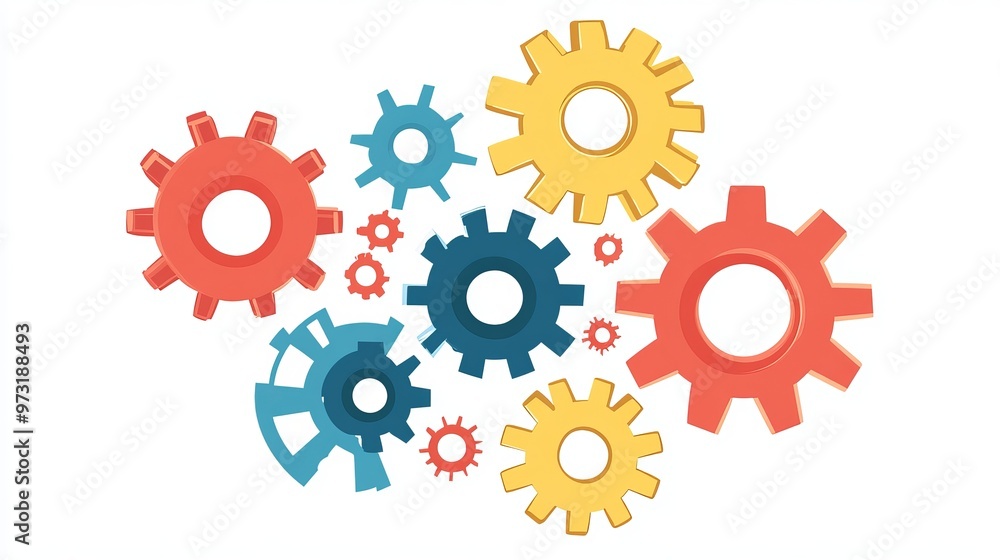 A picture of interlocked gears. A design for machines or technology. A vector image. A picture of interlocked gears. A design for machines or technology. A vector image.