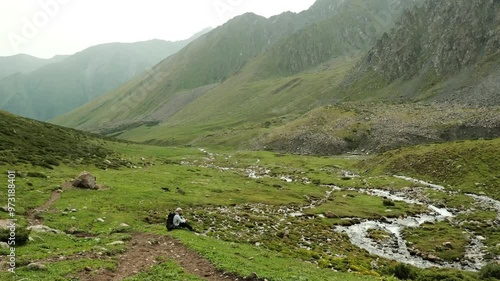 Wallpaper Mural  Serene Mountain Landscape Featuring a Flowing Stream in a Picturesque Setting  Torontodigital.ca