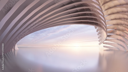 Fototapeta Naklejka Na Ścianę i Meble -  Abstract architecture background arched interior 3d render