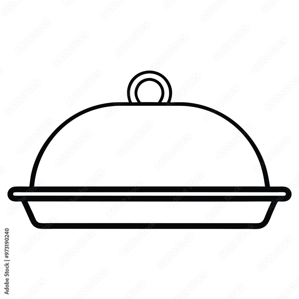 Fototapeta premium Oven Tray Line Art.