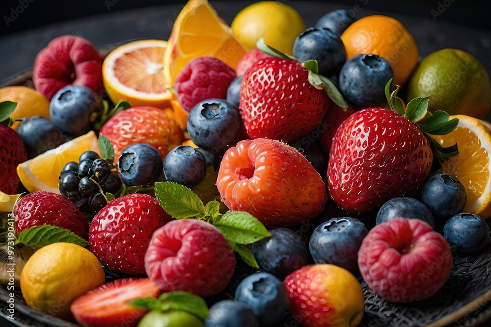a burst of fruity aroma, close-up a burst of fruity aroma, close-up