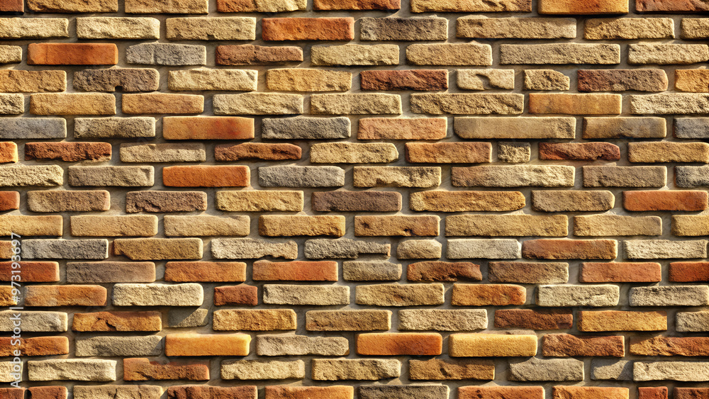 Textured brick wall with various shades of brown and red Textured brick wall with various shades of brown and red