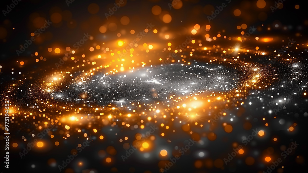 Obraz premium background with stars. dynamic scene of glitter and light