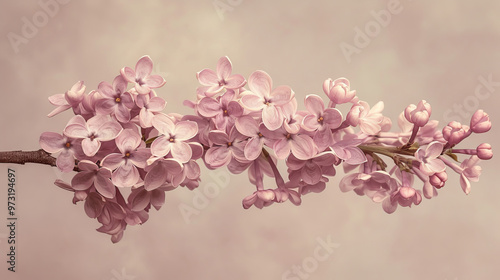 Wallpaper Mural Delicate pink blossoms on a branch, showcasing the beauty of nature in a soft and dreamy ambiance. Torontodigital.ca