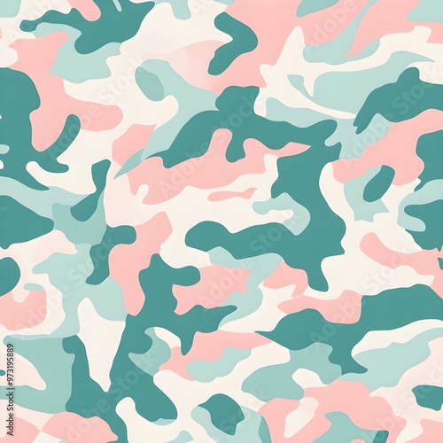 Abstract Camouflage Pattern in Pastel Colors